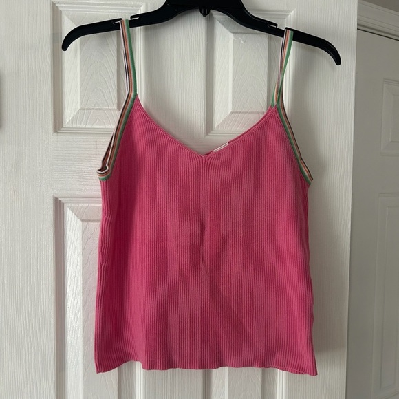 Old Navy Tops - Old Navy Brand Pink Active Ribbed Patterned Tank Top Sz XL